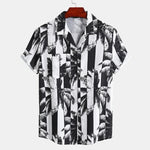 Button Shirt with Palm Print