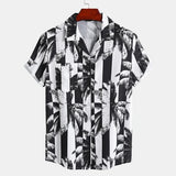 Button Shirt with Palm Print
