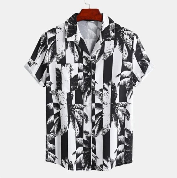 Men’s Button Shirt with Palm Print