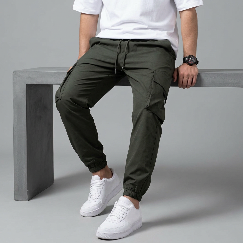 Men’s Cargo Jogger Pants with Flap Pockets