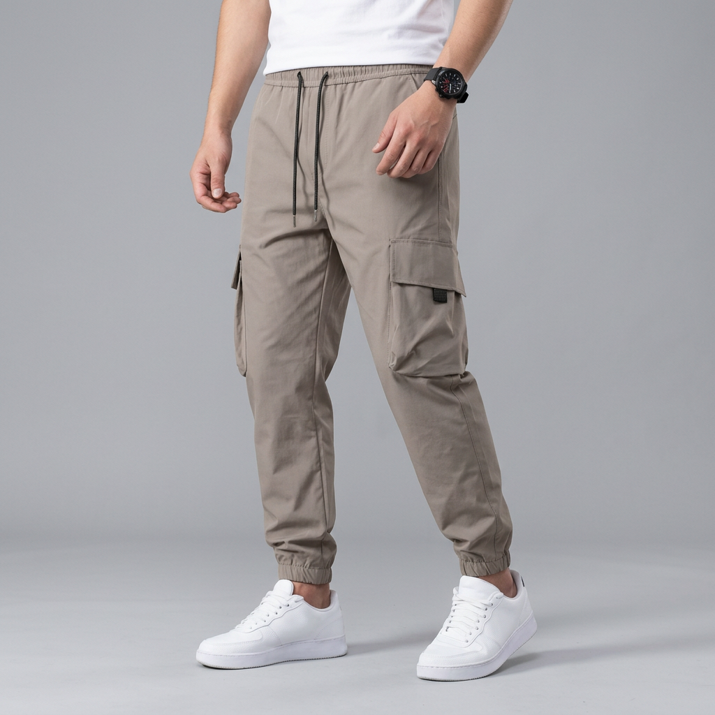 Men’s Cargo Jogger Pants with Flap Pockets