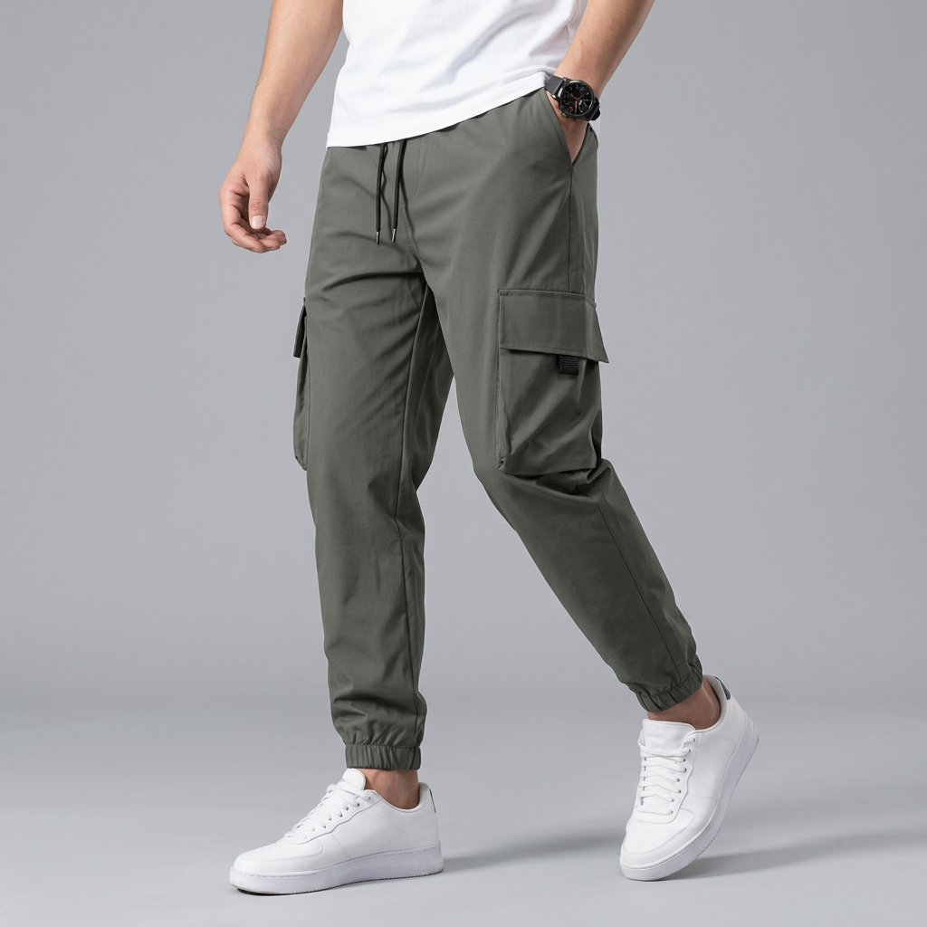 Men’s Cargo Jogger Pants with Flap Pockets
