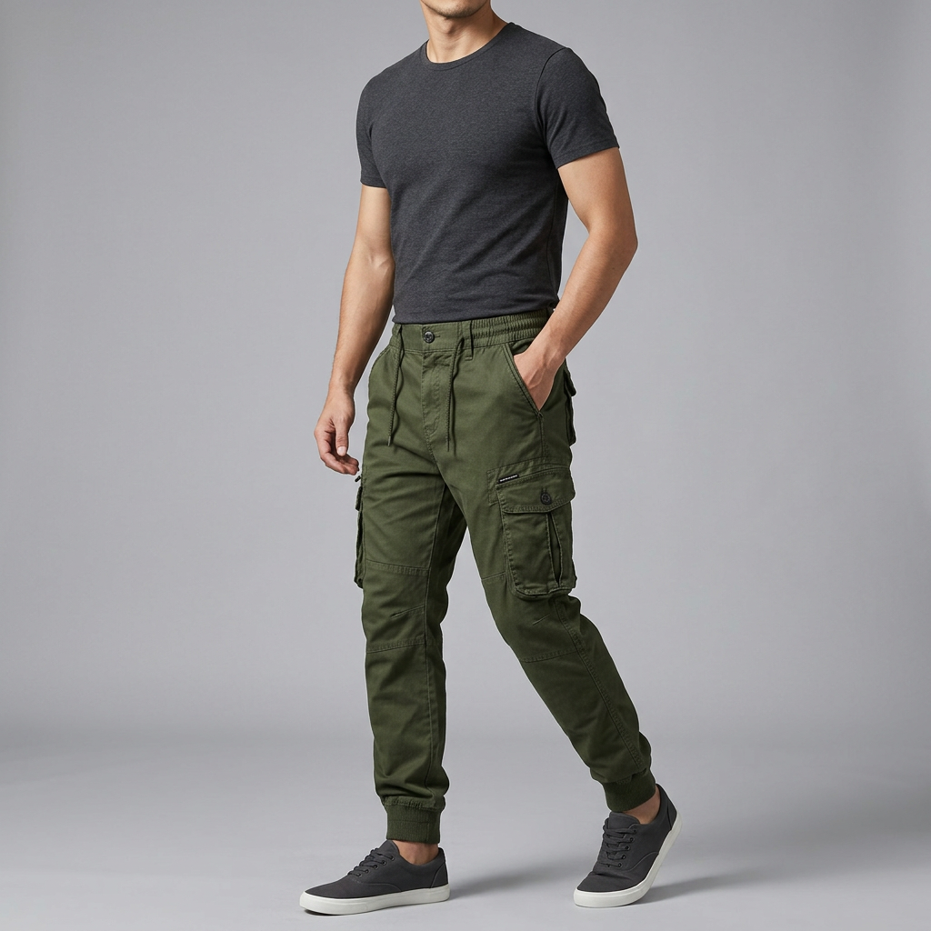 Men’s Cargo Jogger Pants with Utility Pockets
