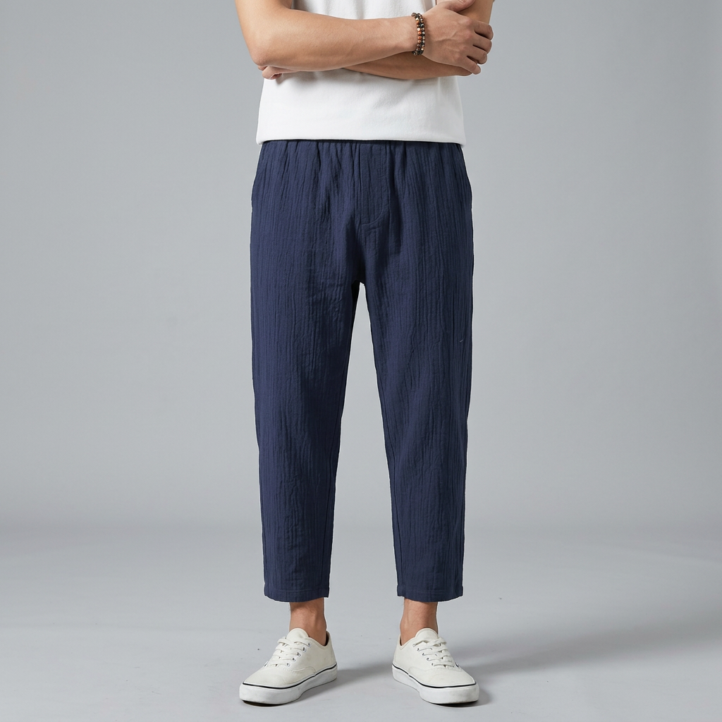 Men’s Cropped Trousers with Side Pockets