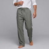 Drawstring Waist Trousers with Pleated Front