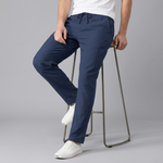 Elastic Waist Trousers with Drawstring and Side Pockets