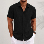 Men's Linen Shirt | Short Sleeve Casual Comfort