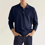 Long Sleeve Polo Shirt with Button Placket