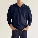 Long Sleeve Polo Shirt with Button Placket