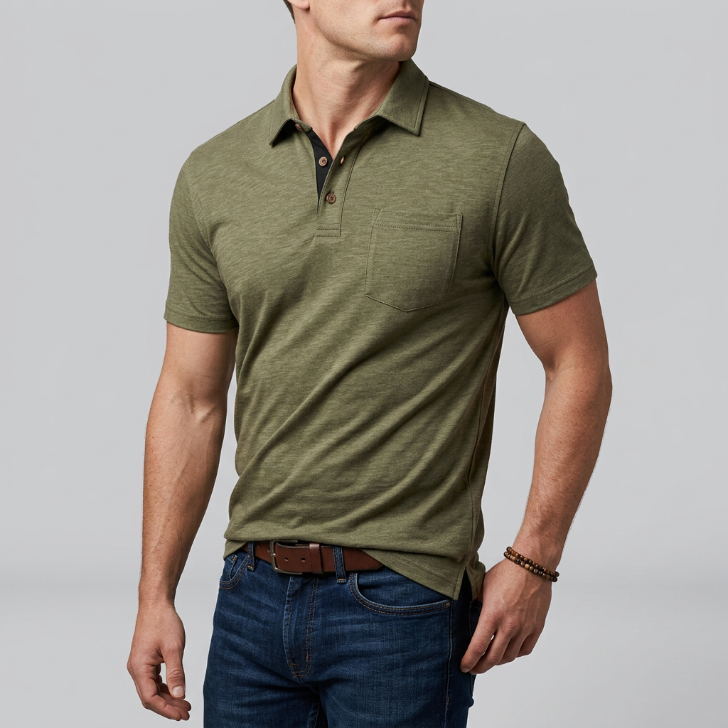 Men’s Polo Shirt with Chest Pocket