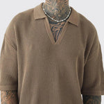 Polo Shirt with Waffle Texture