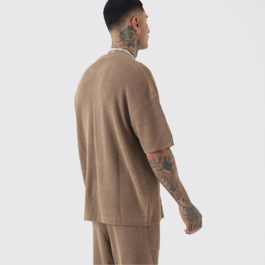 Polo Shirt with Waffle Texture