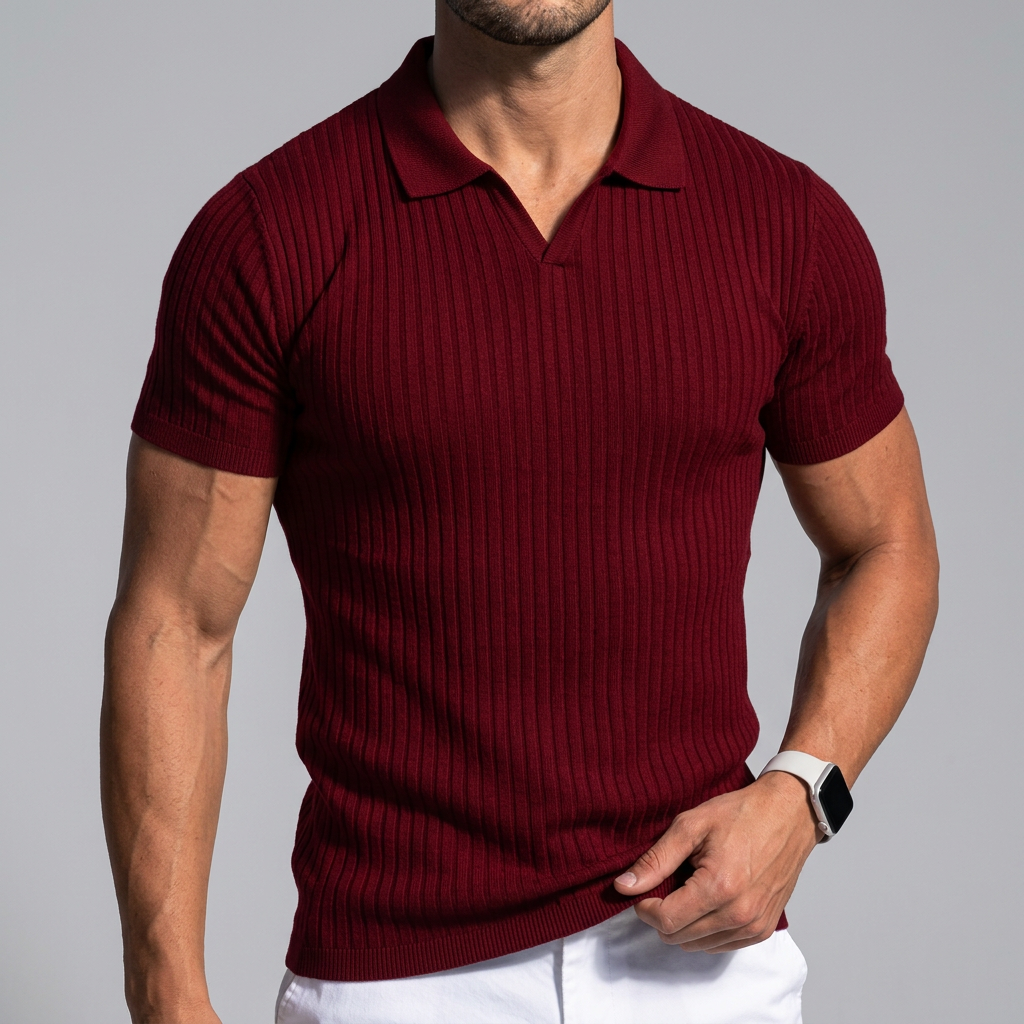 Men’s Ribbed Polo Shirt