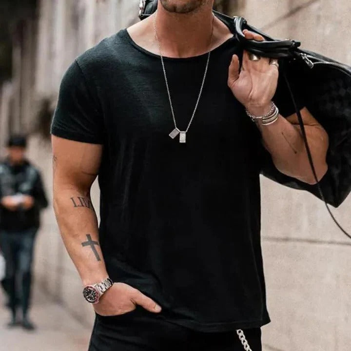 Men’s Polyester Round Neck T-Shirt