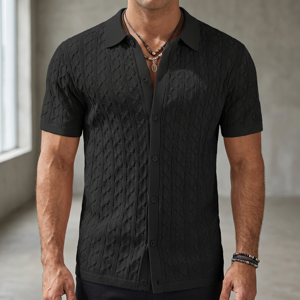 Men’s Short Sleeve Knitted Polo Shirt