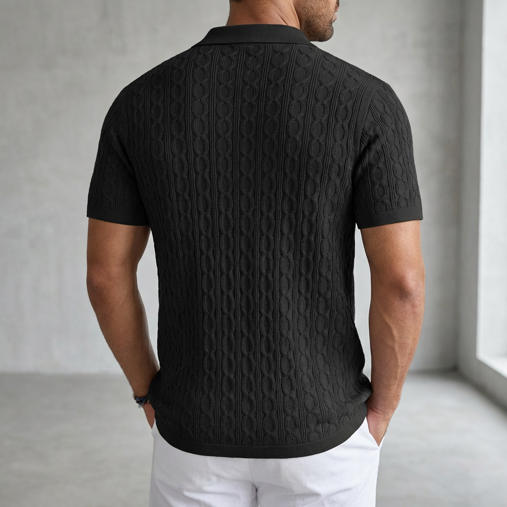 Short Sleeve Knitted Polo Shirt