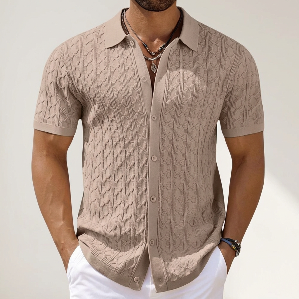 Men’s Short Sleeve Knitted Polo Shirt