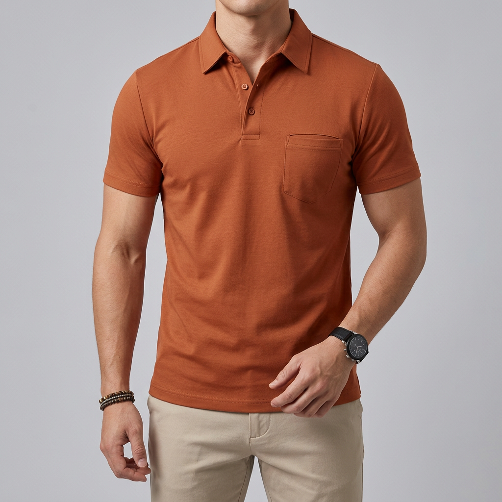 Men’s Short Sleeve Polo Shirt with Chest Pocket
