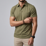 Short Sleeve Polo Shirt with Chest Pocket