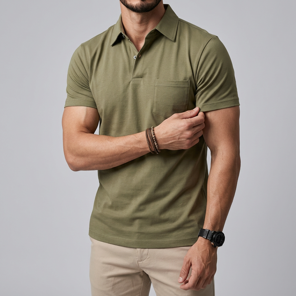 Men’s Short Sleeve Polo Shirt with Chest Pocket