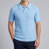 Short Sleeve Ribbed Polo Shirt