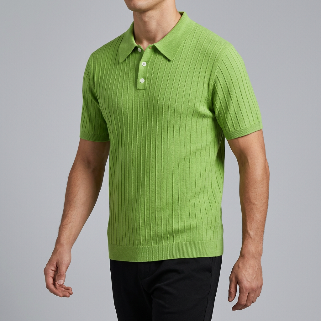 Men’s Short Sleeve Ribbed Polo Shirt