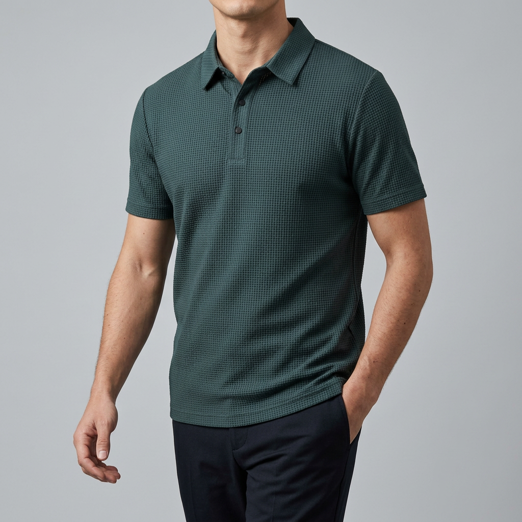 Men’s Short Sleeve Textured Polo Shirt