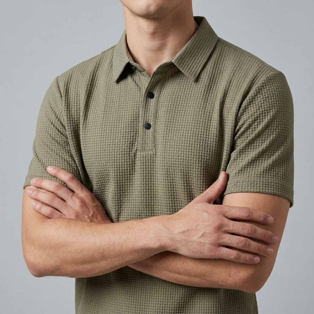 Men’s Short Sleeve Textured Polo Shirt
