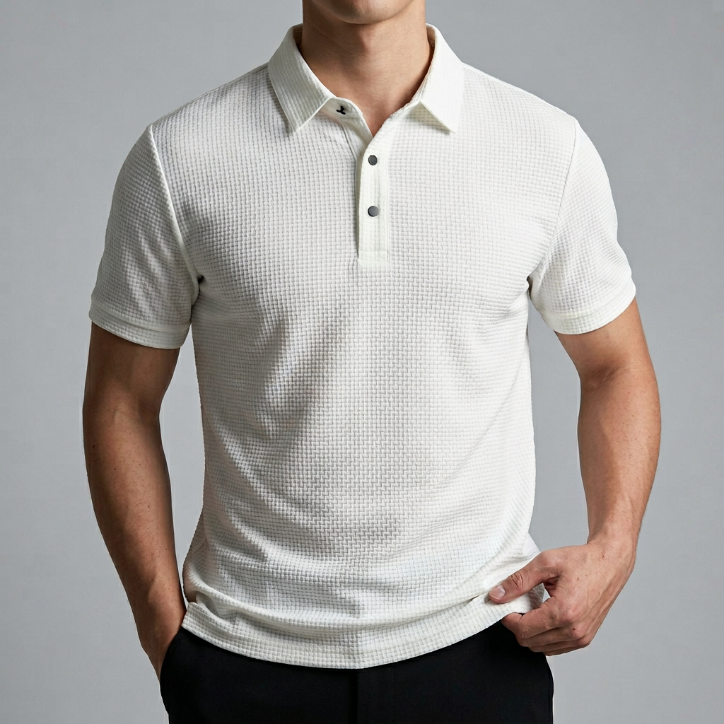 Men’s Short Sleeve Textured Polo Shirt