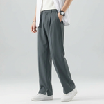 Straight-Leg Trousers with Front Seam