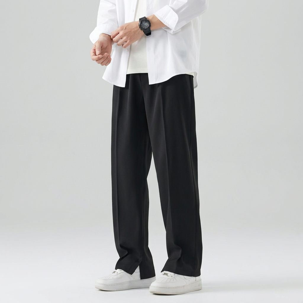 Men’s Straight-Leg Trousers with Front Seam