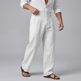 Wide-Leg Trousers with Button Waist