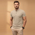 Polo Shirt with Button Collar and Fit