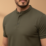 Polo Shirt with Button Collar and Fit