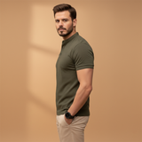 Polo Shirt with Button Collar and Fit