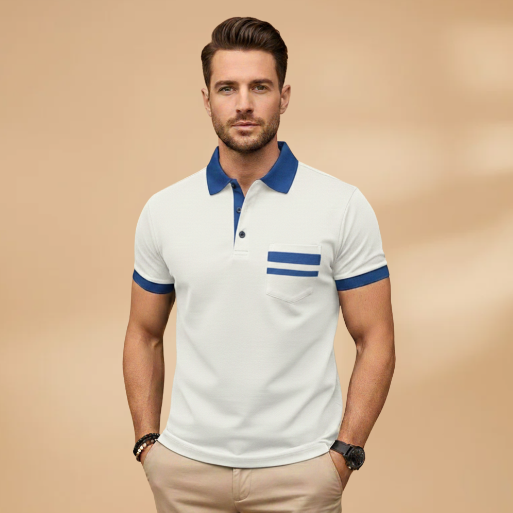 Tommy Men’s Polo Shirt with Collar and Chest Pocket