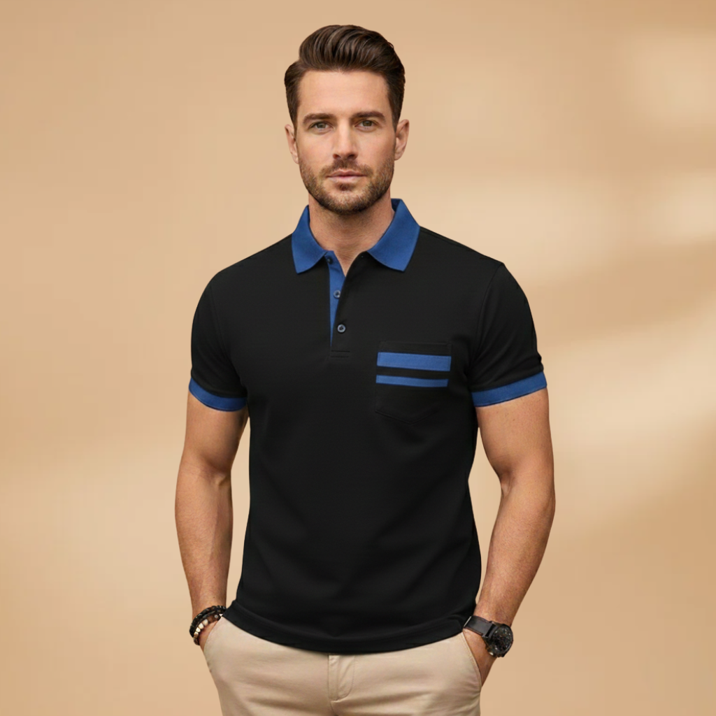 Tommy Men’s Polo Shirt with Collar and Chest Pocket