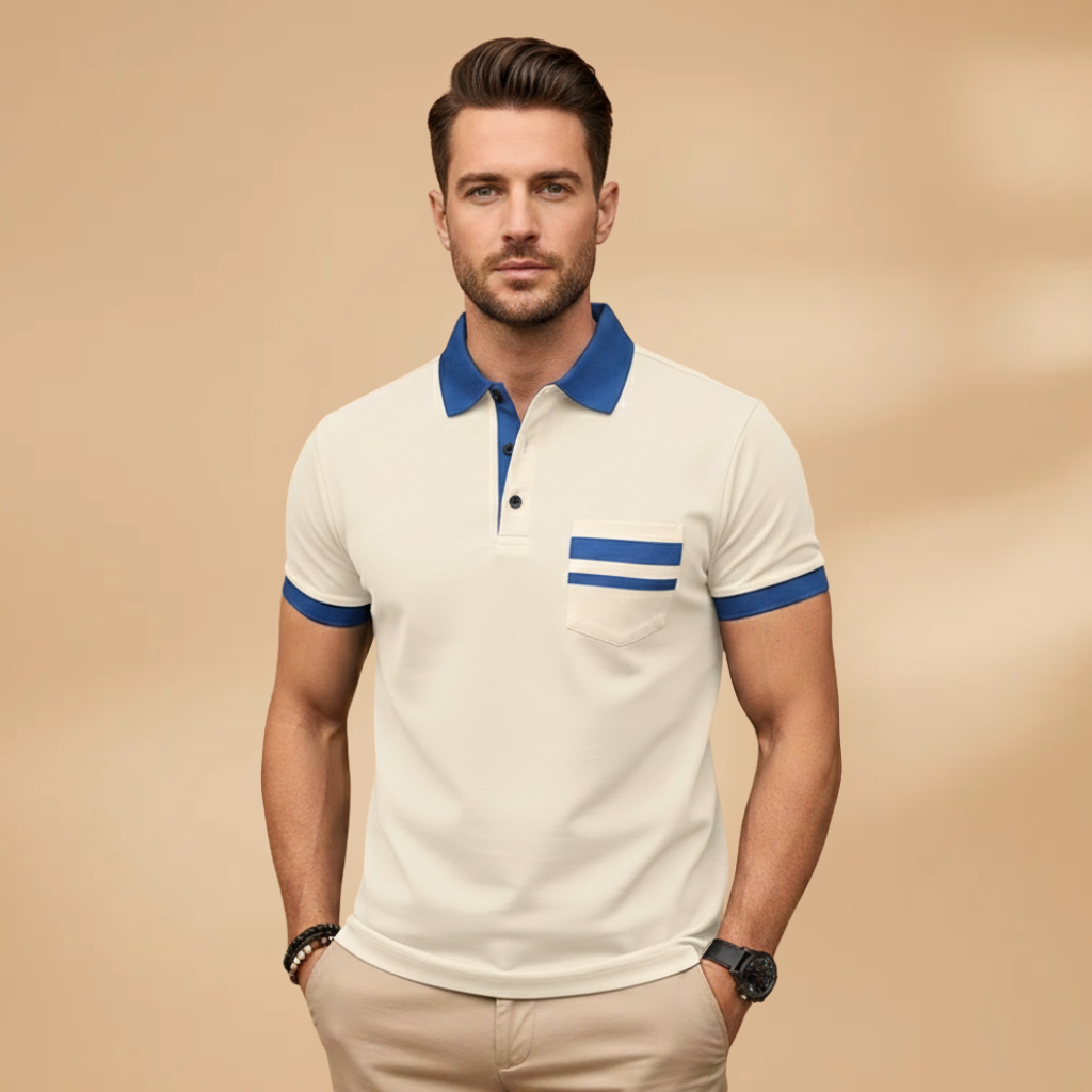 Tommy Men’s Polo Shirt with Collar and Chest Pocket