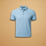 Polo Shirt with Contrast Trim and Short Sleeves