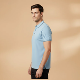 Polo Shirt with Contrast Trim and Short Sleeves