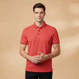 Polo Shirt with Contrast Trim and Short Sleeves