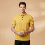 Polo Shirt with Contrast Trim and Short Sleeves