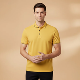 Polo Shirt with Contrast Trim and Short Sleeves