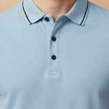 Polo Shirt with Contrast Trim and Short Sleeves