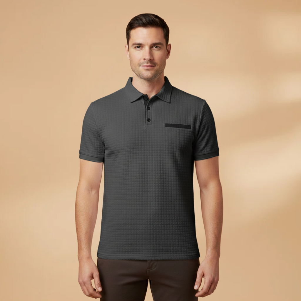 Men’s Polo Shirt with Pocket and Tailored Fit