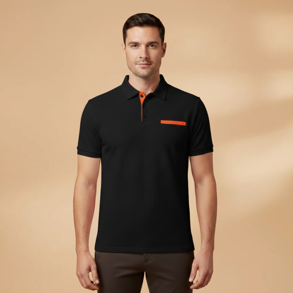 Men’s Polo Shirt with Pocket and Tailored Fit