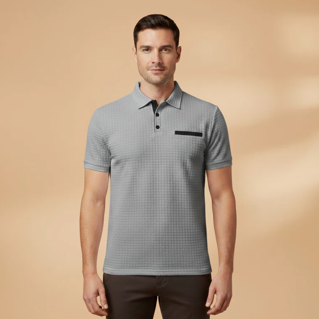 Men’s Polo Shirt with Pocket and Tailored Fit