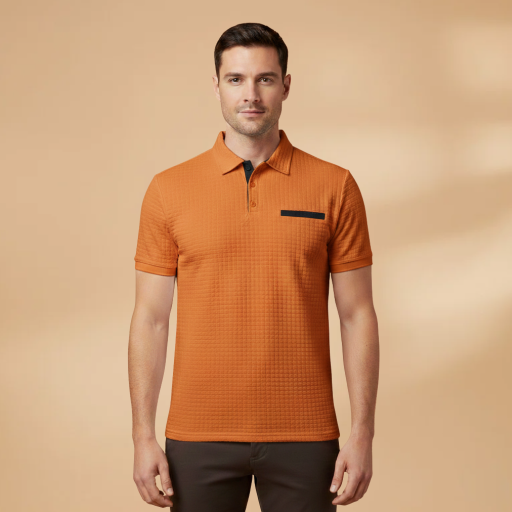 Men’s Polo Shirt with Pocket and Tailored Fit