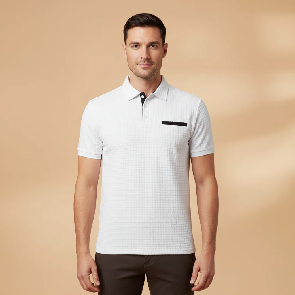 Men’s Polo Shirt with Pocket and Tailored Fit