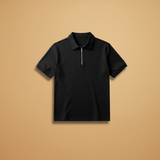 Tommy Polo Shirt with Zipper and Slim Fit Design